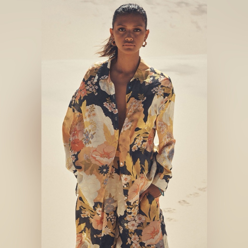 SPELL Tyler Button Up Shirt in Charcoal | XS Oversized |